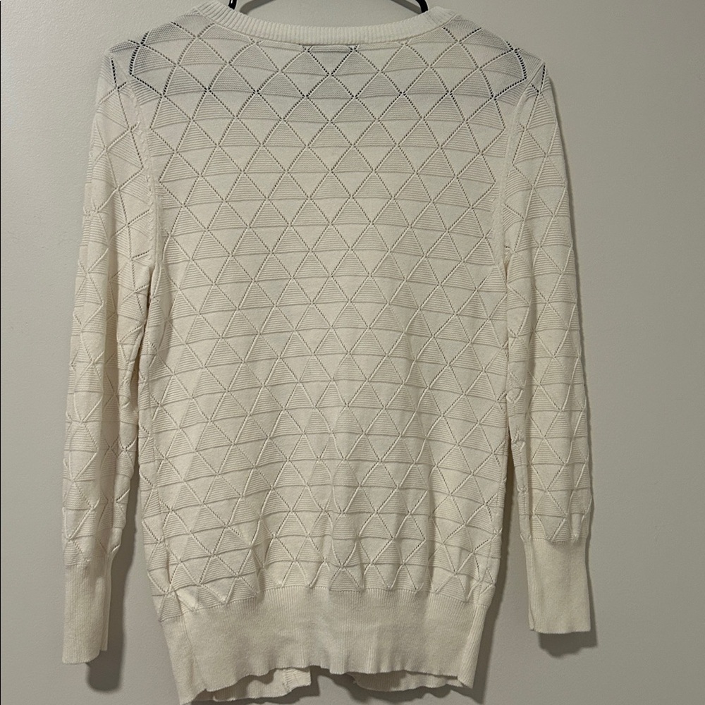 ModCloth White Knit Cardigan Size Small - Picture 4 of 4